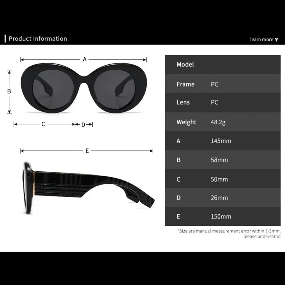 Gradient Round Black Sunglasses with gold arm detail